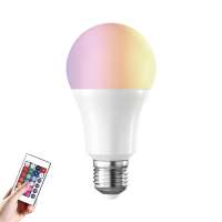 Infrared Ray Remote Control A60 E27 Dimmable LED Bulbs, RGB Color Changeable Dimmable Remote LED Bulb 9W