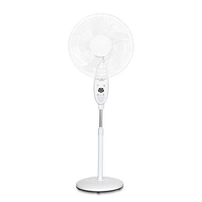 New arrival made in china AC DC 16 inches Brushless Solar Rechargeable Fan with LED Light Lead acid Battery Stand Solar Fan