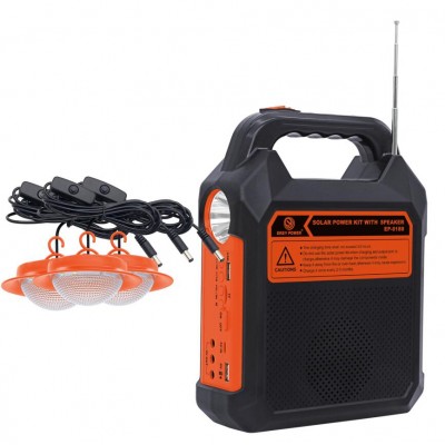 2020 promotion phone charger FM radio speaker 4.5Ah solar power bank for hiking or camping